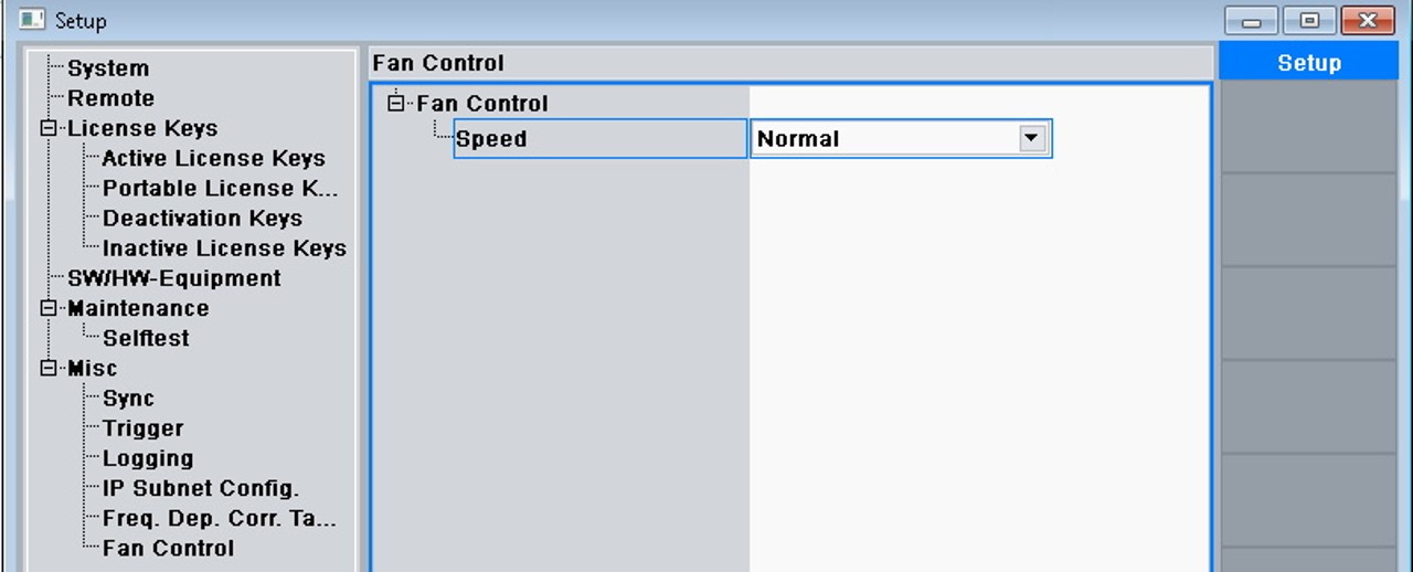 CMW500/2xx intenal fan settings to reduce noise 