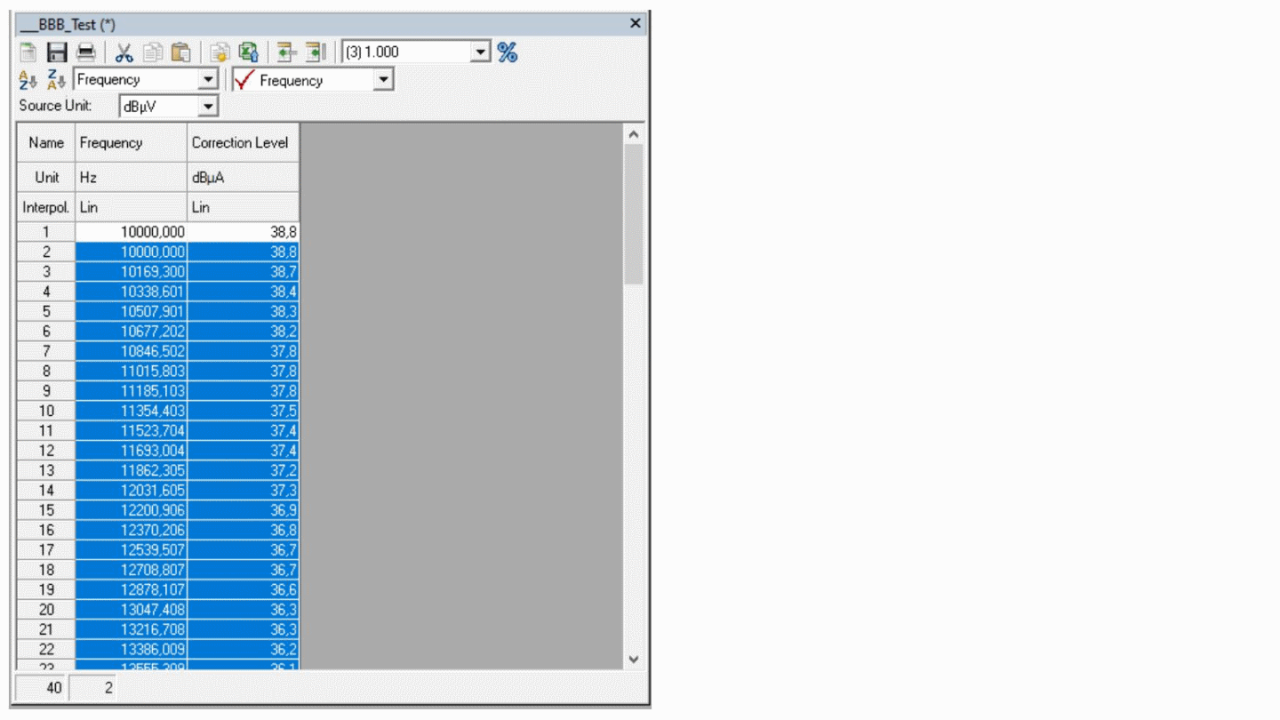 EMC32 Transducer incorrect after pasting data from Excel - screen 1