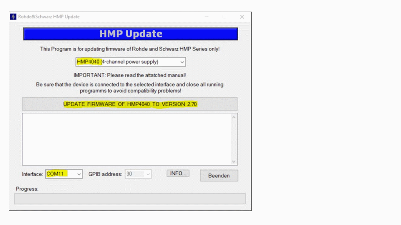 HMP Series Firmware update does not work using USB port - img4
