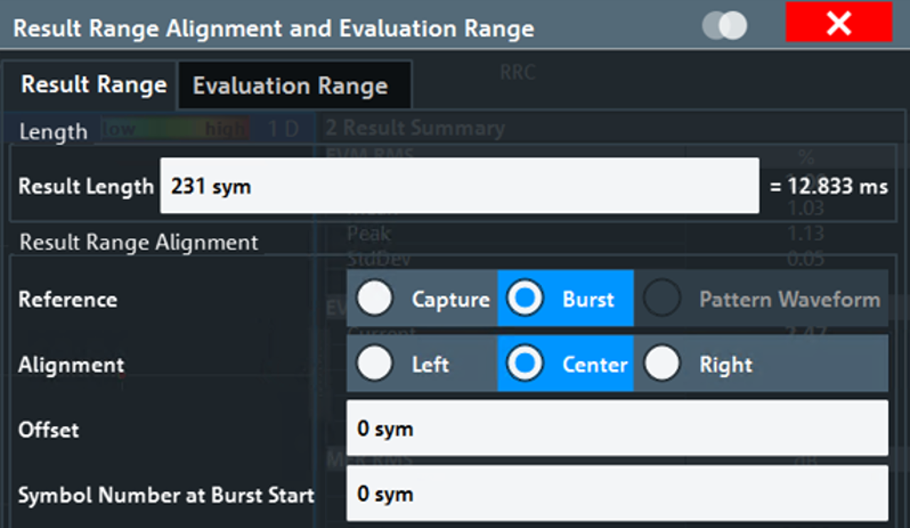 Alineación del rango de resultados (Result range alignment)