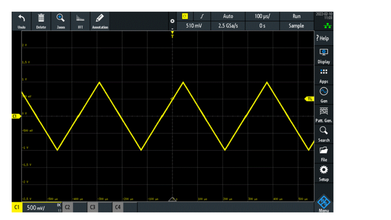 Wave Form description for HMF25xx - screen 2