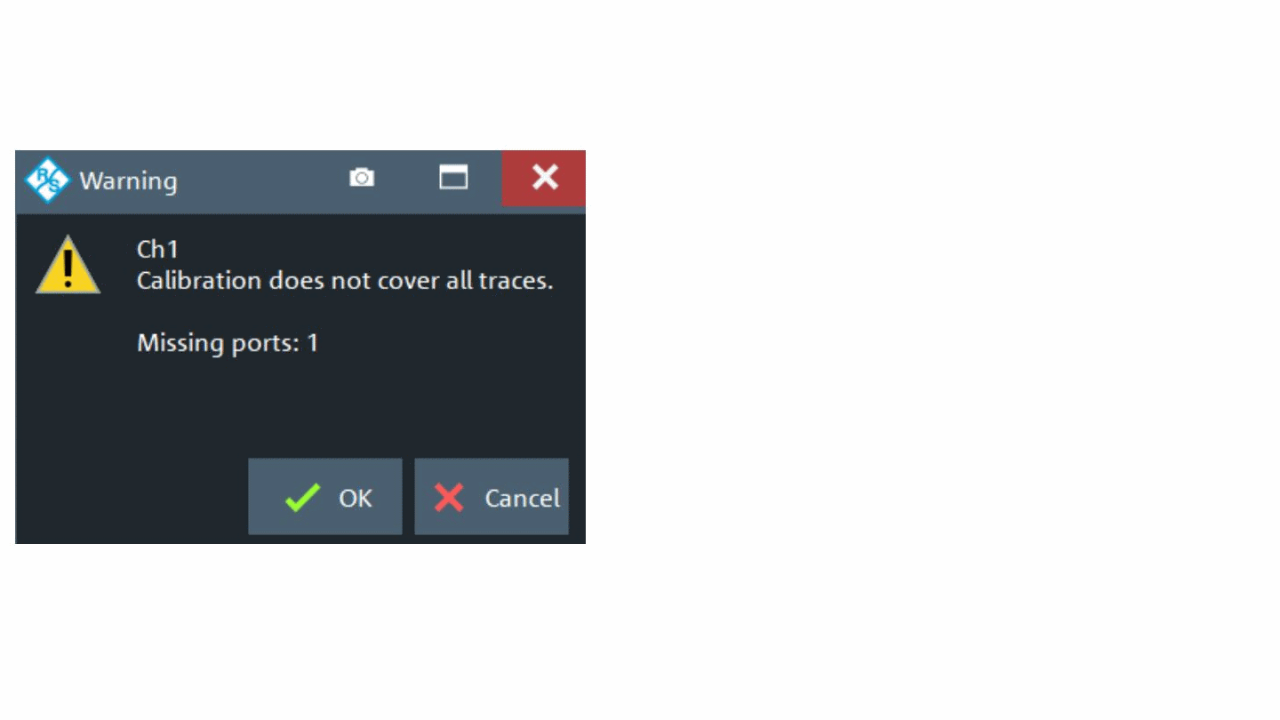 ZNB - Warning "Calibration does not cover all traces"