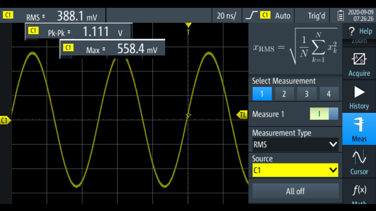 Graphical representation of measurement values 