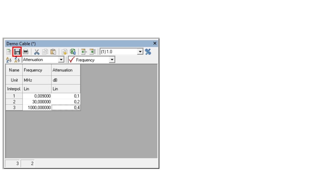 EMC32: Add attenuation table to Signal Path - screen 3