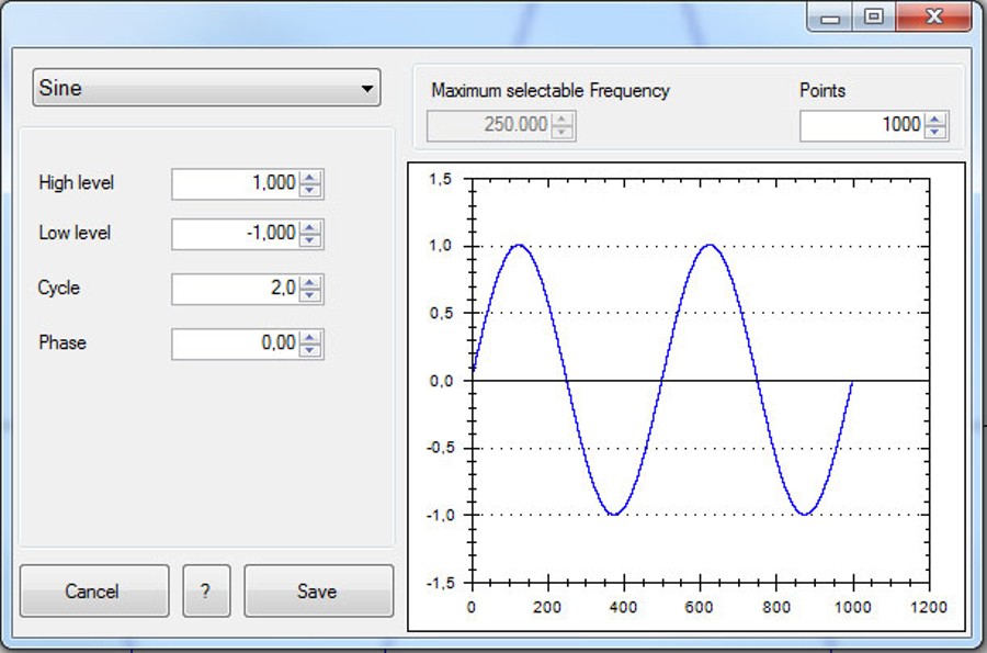 How to create a waveform containing two different sine waves? | Rohde ...